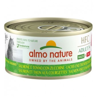 Almo Gatto HFC Adult 7+ Made in Italy Salmone e Tonno con Zucchine 70g